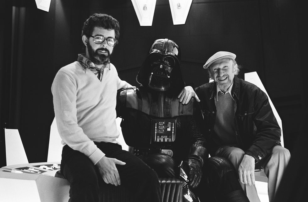 Star Wars Behind the Scenes: Producer George Lucas, David Prowse (Darth Vader), Director Irvin Kershner